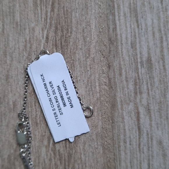 NWT Kendra Scott Letter Coin Necklace in Oxidized Sterling Silver - Picture 4 of 14